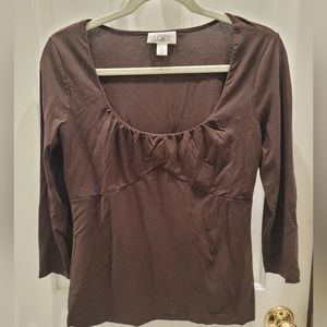 LOFT 3/4 sleeved scoop neck top size M
